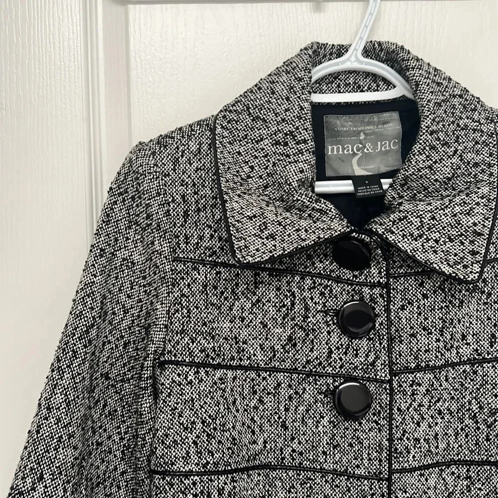 Mac  & Jac Tweed Salt & Pepper Coat | Women’s Size 8 - Picture 3 of 7
